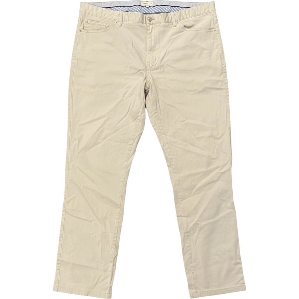Peter Millar 5-Pocket Pants Mens 40 Stone Khaki Straight Leg Twill Trousers